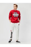 Koton Racing Theme Jogger Sweatpants Printed Tie Waist, Double Pocket.