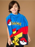 Sinsay - Bawełniany ręcznik z kapturem Pokemon - niebieski