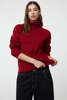 Trendyol Claret Red Soft Textured Basic Knitwear Sweater