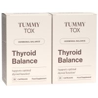 2er-Pack: Thyroid Balance mit Jod bei Schilddrüsenunterfunktion. Hormonfrei. Tagesdosis von 150 μg (100% NRV) Jod. 120 Kapseln | TummyTox