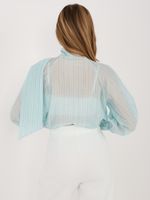 Elegancka koszula miętowa z wiązaniem przy dekolcie