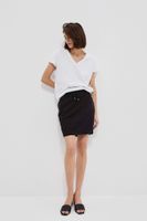 Plain skirt with pockets - black