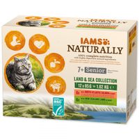 Kapsička IAMS Naturally Senior mořské a suchozemské maso v omáčce multipack 12x85g