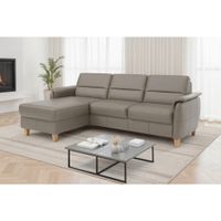 Sit & More ROHOVÁ SEDAČKA, koža, textil, sivá