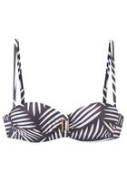 LASCANA Bikini gornji dio  antracit siva / bijela