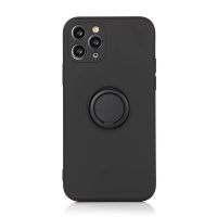 Silikonový ochranný obal s držákem na prst Apple iPhone 11 - černý