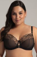 Polovyztužená podprsenka Ava Lingerie 2143 Classy black Černo-béžová 65H