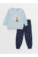 LC Waikiki Lw - Crew Neck Frozen Printed Long Sleeve Fleece Girl's Pajama Set