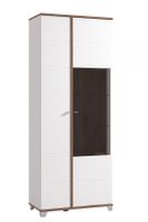 Vysoká vitrína bez osvetlenia fredrik - dub flagstaff/biela