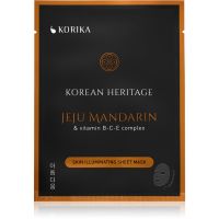 KORIKA Korean Heritage Jeju Mandaring & Vitamin B-C-E Complex Skin Illuminating Sheet Mask rozjasňujúca plátienková maska 25 g