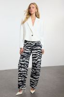 Trendyol Multicolored Zebra Print High Waist Skater Baggy Jeans