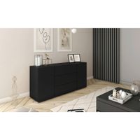 MID.YOU ŠIROKÁ KOMODA, čierna, 150/68/38,5 cm