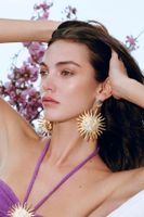 Trendyol X Zeynep Tosun Gold and Sun Figure Earrings