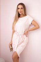 Tied dress with a clutch bottom in powder pink