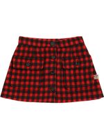 Check Print Wool Blend Mini Skirt