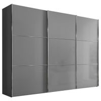 Moderano SKŘÍŇ S POSOUVACÍMI DVEŘMI, světle šedá, tmavě šedá, 298/222/68 cm