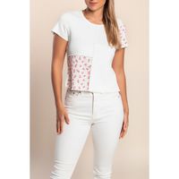 Bedrucktes T-Shirt, Weiß