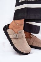BIG STAR SHOES Velúr Papucs Női Platformon Big Star