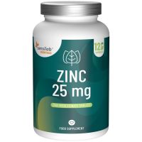 Essentials Zink 25 mg.  120 Kapseln. 25 mg Zink-Bisglycinat-Chelat hochdosiert. Vegan. GMO-frei. Hergestellt in der EU | Sensilab