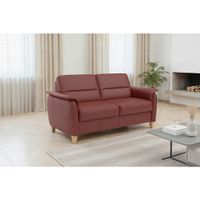Sit & More TROJMIESTNA POHOVKA, červenohnedá, pravá koža