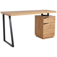 Livetastic PÍSACÍ STÔL, čierna, farba duba, 140/60/74 cm