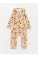 LC Waikiki Lcw Hooded Baby Boy Plush Jumpsuit (0-12 Months with Booties, 12 Months Without Booties)