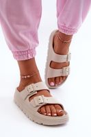 EVENTO Dámské Pěnové Žabky Na Platformě Béžové Melorea