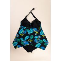 Plus Size Badeanzug, Schwarz