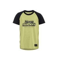 HORSEFEATHERS Detský bike dres Spike - nile/black GREEN velikost M