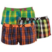 3PACK női bő szárú boxeralsó Styx sportos gumipánt többszínű (T8132628) L