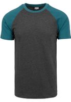 Raglan Contrast Tee charcoal/teal