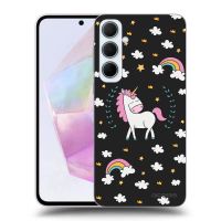 Silikónový čierny obal pre Samsung Galaxy A35 5G A356B - Unicorn hviezdne nebo