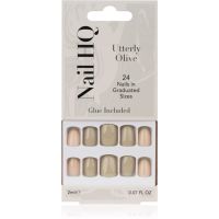 Nail HQ Square umelé nechty Utterly Olive 24 ks