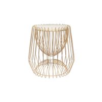 Kayoom PRÍRUČNÝ STOLÍK, biela, mosadzná