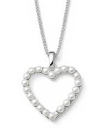 Oliver Weber Romantický stříbrný náhrdelník Srdce z perel Dive Pearl 61172 (řetízek, přívěsek)