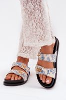 Boto Mintás Női Platform Papucs Kék Sorina