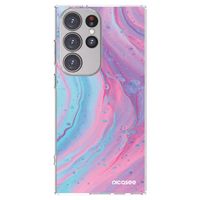 Silikónový prehľadný obal pre Samsung Galaxy S23 Ultra 5G - Pink liquid