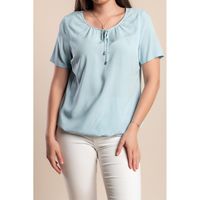 Viskose-T-Shirt In Übergröße, Hellblau