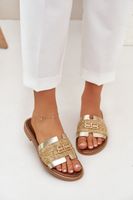 Skórzane Klapki Z Ozdobnym Detalem I Plecionką Zazoo