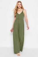 Trendyol Khaki Flowy Straps, Viscose Knitted Overalls