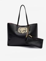 CHIARA FERRAGNI Eyelike Buckle Shopper torba crna