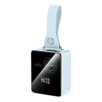 Powerbanka pre notebooky 65W PD s výsuvným USB-C káblom a digitálnym displejom, 20000 mAh, modrá