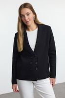 Trendyol Black Premium Yarn/Special Yarn Wide Pattern Knitwear Cardigan