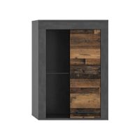 MID.YOU VITRÍNA, antracitová, prírodná farba, 86/60/35 cm