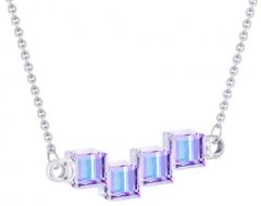 Preciosa Stříbrný náhrdelník s krystaly Crystal Cubes 6062 43