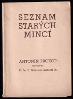 11. seznam starých mincí - Antonín Prokop (1937, Antonín Prokop)