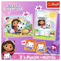 Trefl Puzzle 2v1 + pexeso - Gabby so svojou mačičkou - puzzle z kategorie 15 - 60 dílků