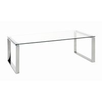 KONFERENČNÝ STOLÍK, farba ušľachtilej ocele, kov, sklo, 120/60/40 cm