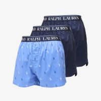 Ralph Lauren Stretch Cotton Three Slim Fit Boxers 3-Pack Blue S