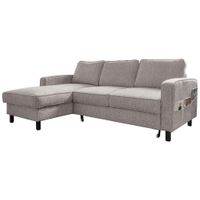 MID.YOU ROHOVÁ SEDACIA SÚPRAVA, textil, sivobiela